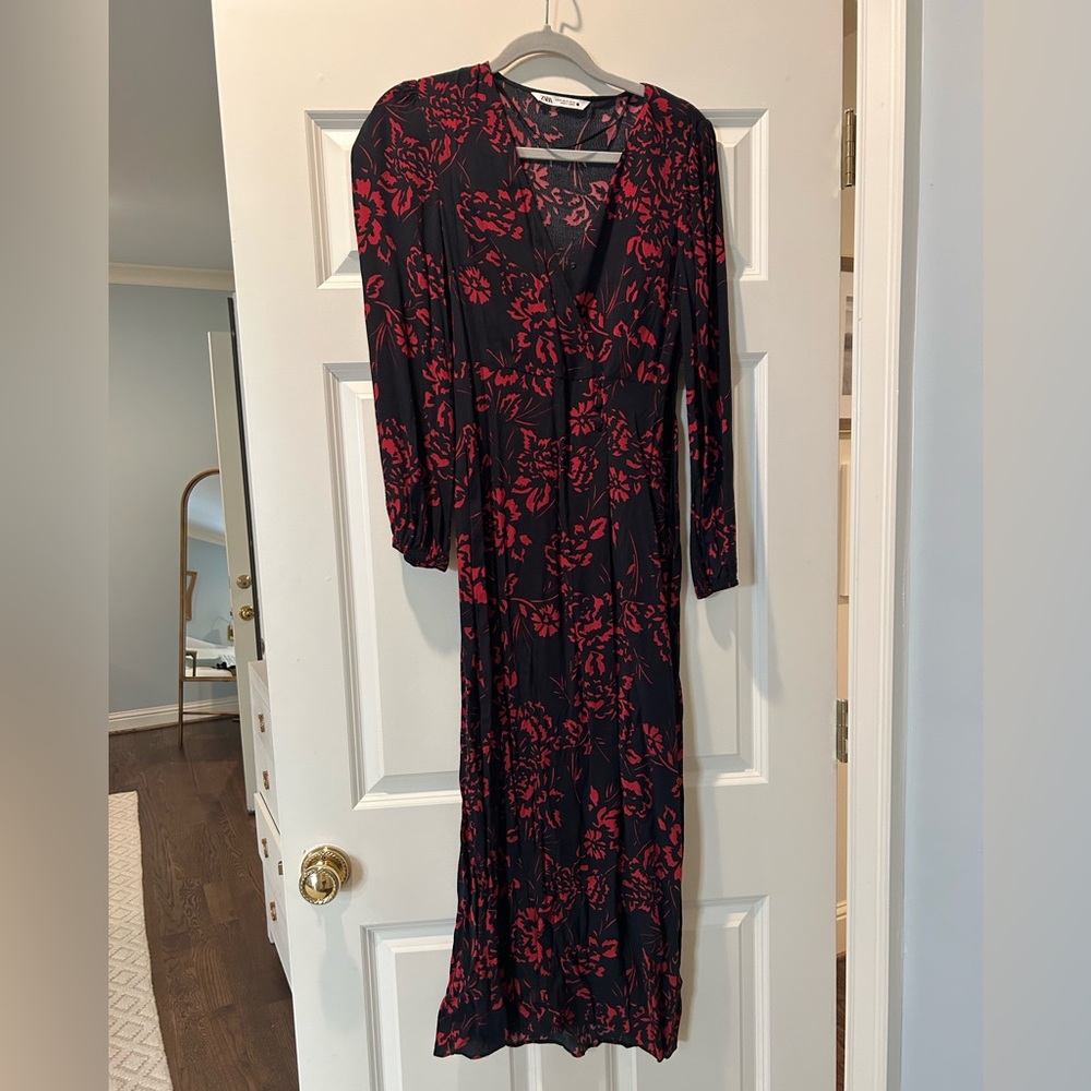 Zara black and red dress